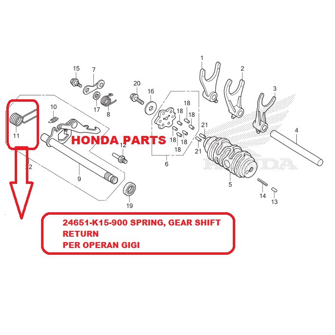 PER OPERAN GIGI SPRING GEAR SHIFT RETURN CB 150R OLD ORIGINAL AHM