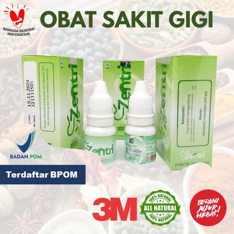 Sudah BPOM! Zentri Obat sakit gigi herbal ukuran 5ml