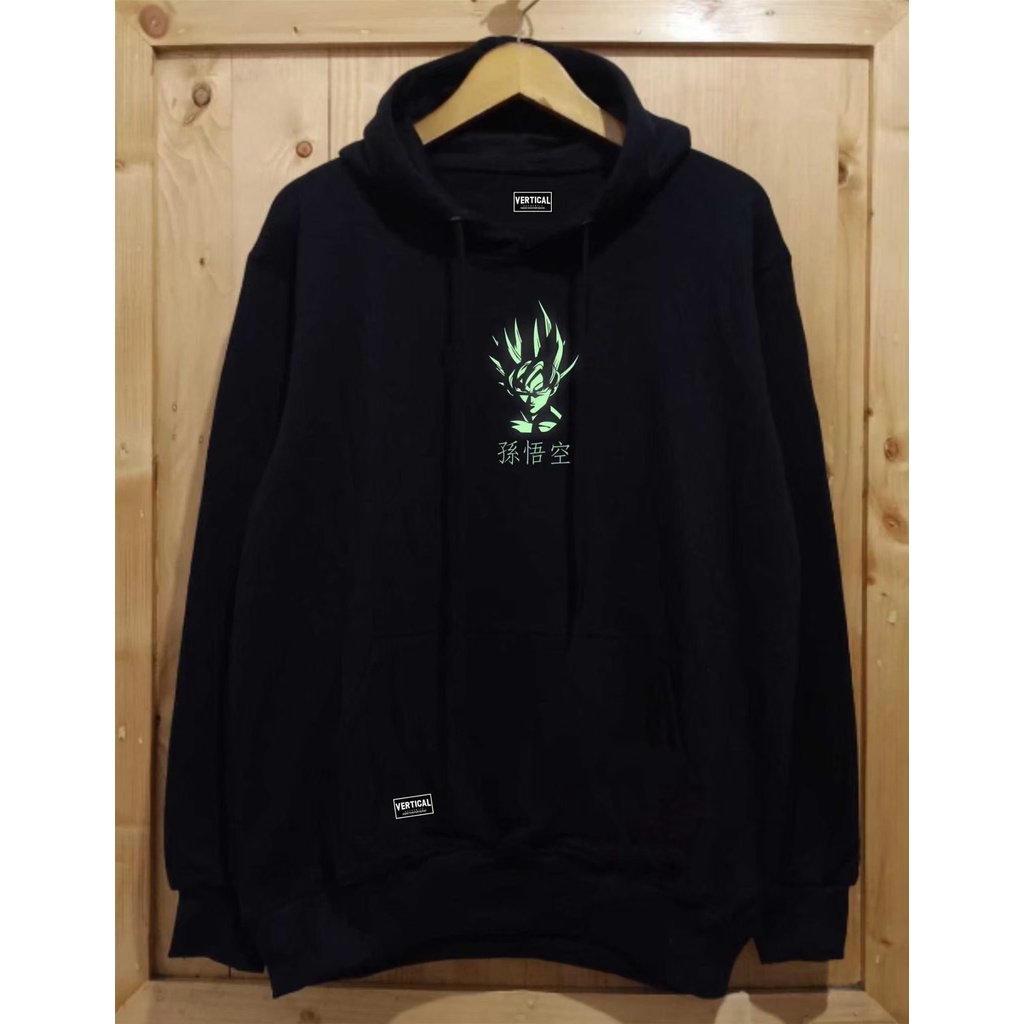 Jaket Sweater Hoodie Pria Hitam Goku Image JPN Glow In The Dark Mymicry Original Kualitas Distro Oversize Sweter Cowok Cewek Gambar Goku Kekinian Terlaris Hodie Dewasa Semua Ukuran Terbaru Brand Local Bandung