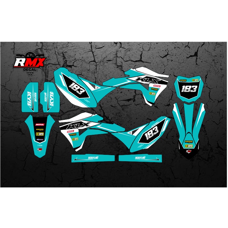 DECAL GORDON FULLBODY (003) DEKAL STIKER KLX GORDON HITAM MERAH, KUNING, HIJAU, BIRU TUA/MUDA, EMAS/