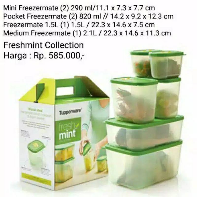 

Tuperware 6pcs Freshmint Collection Set Toples Serbaguna