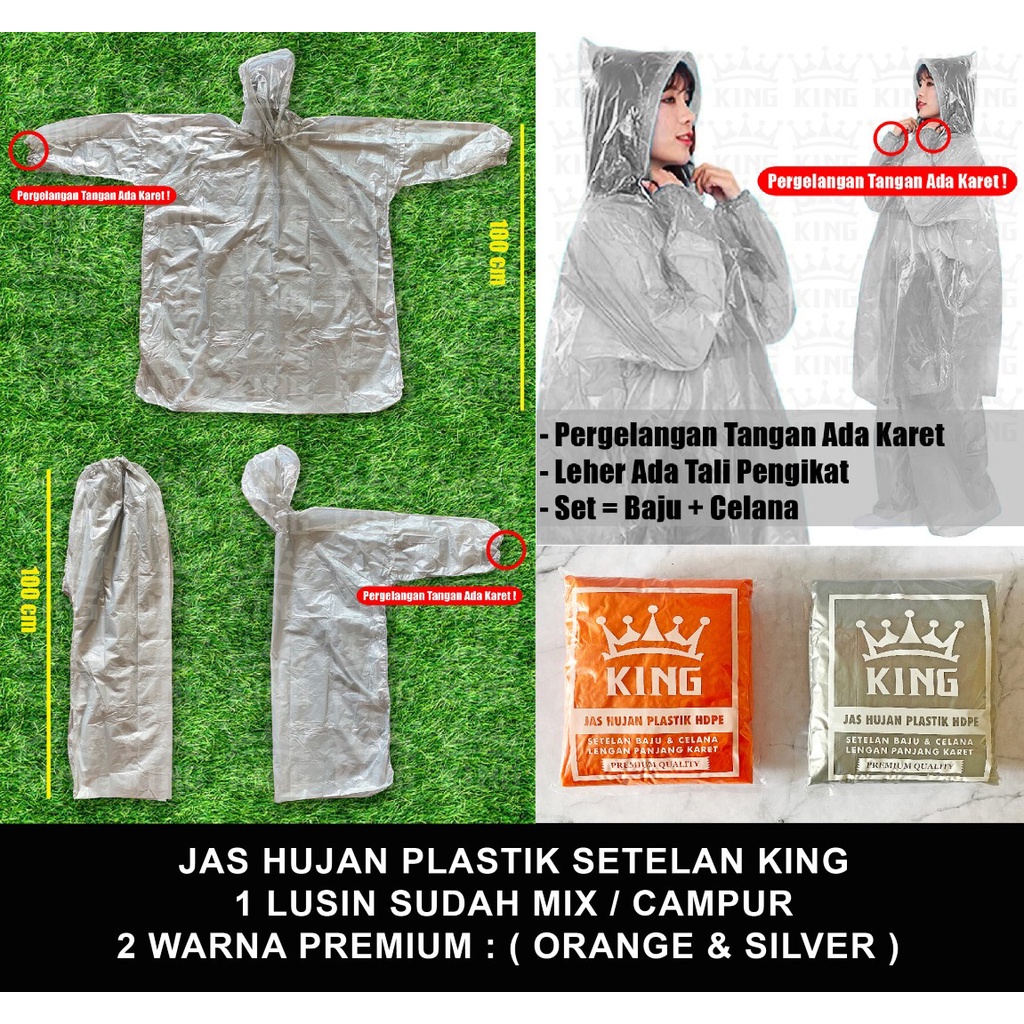 Setelan Jas Hujan Plastik Baju + Celana (Model Setelan)