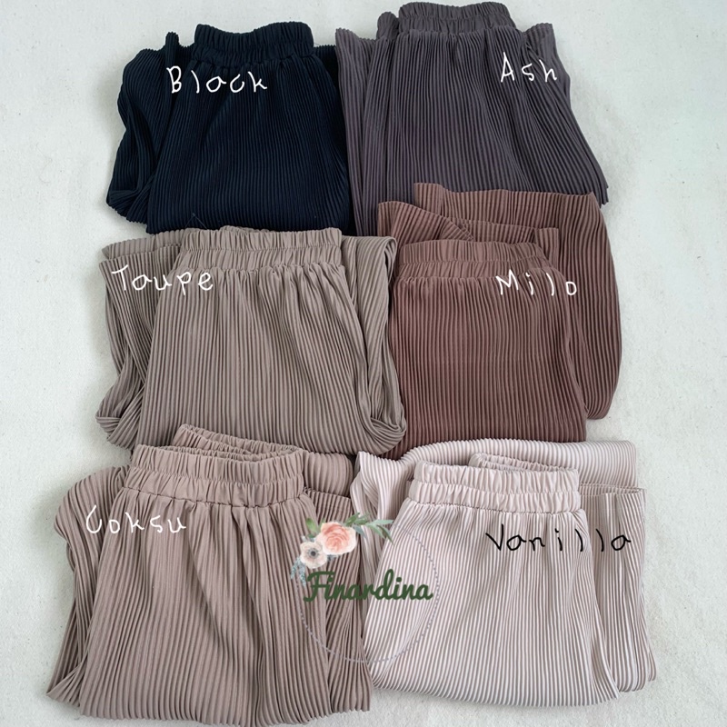 Brinna Kulot Warna Hitam Black Abu Tua Coklat Krem Cream Coksu Fuschia Lime Lemon Biru Turkish Emera