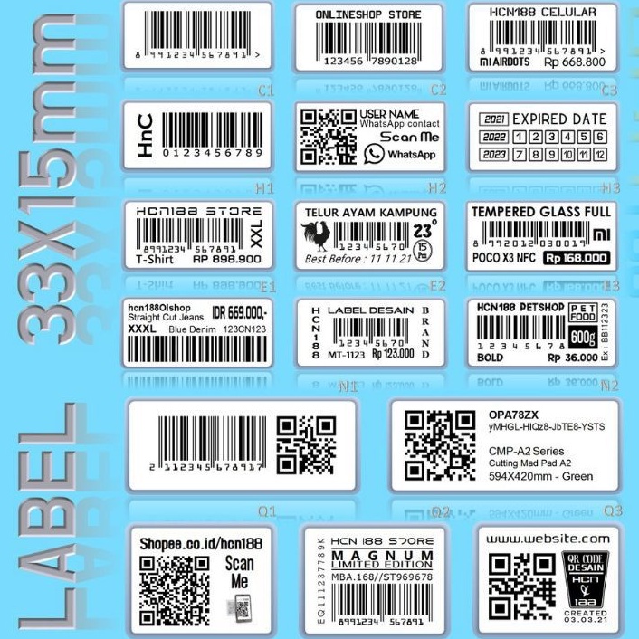 

CETAK BARCODE ASLI BISA DI SCAN BANYAK VARIASI DESAIN FINISHING LAMINASI GLOSSY PREMIUM