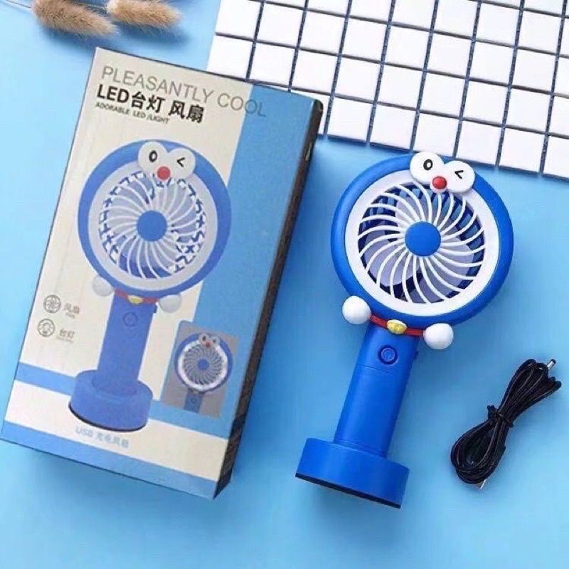 KIPAS ANGIN DORAEMON RABBIT PORTABLE FAN MINI DISNEY GENGAM TANGAN LED