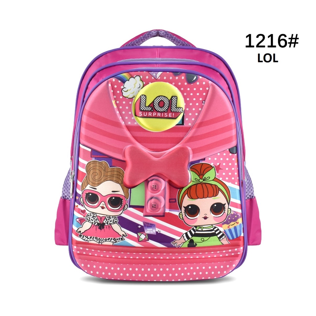 Tas Sekolah Cartoon 1216 Girls 16 Inch Tas Anak Cewek Ransel Sekolah (Frozen,LOL,Sofia,&amp;Unicorn)