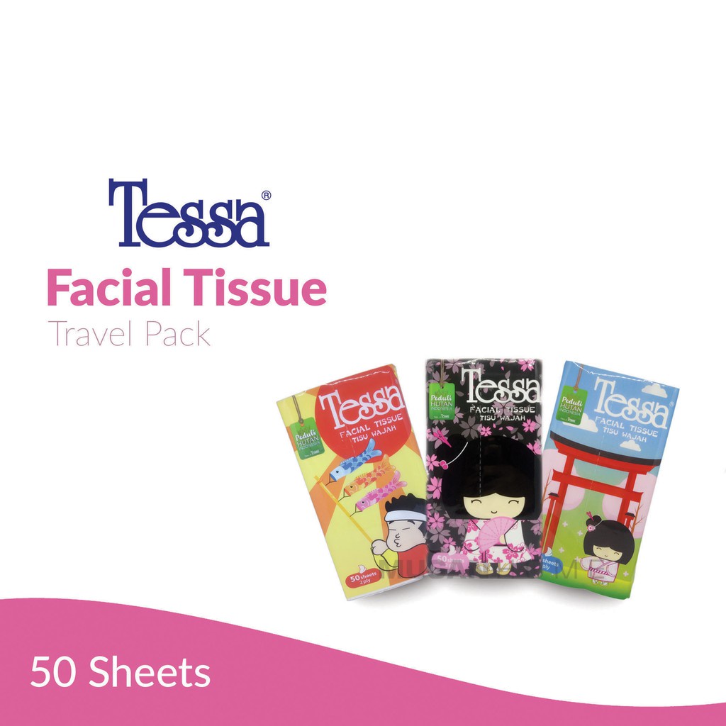 TISSUE TESSA TRAVEL PACK 50 SHEET