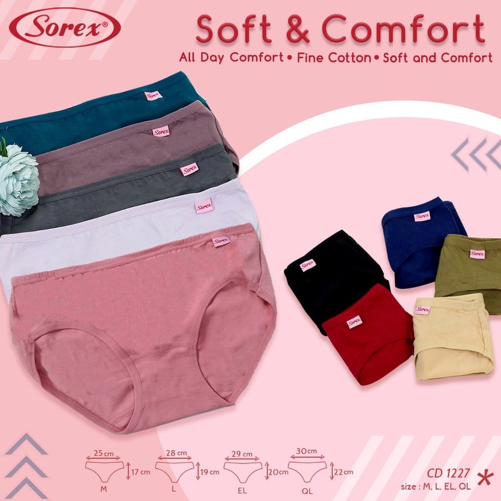 Celana Dalam 1227 &amp;1228 Sorex | Pakaian Dalam CD Wanita Sorex Asli Termurah Bahan Katun Soft&amp;Comfort