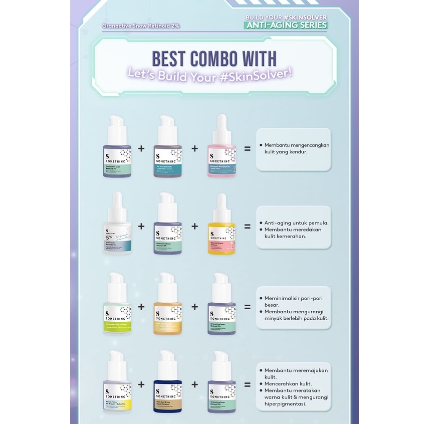 [PROMO SPESIAL] BPOM SOMETHINC SKIN SOLVER ANTI AGING Series 20ml - 1% Pure Retinol + Squalane | Level 1% Encapsulated Retinol  | Granactive Snow Retinoid 2% 100% ORIGINAL