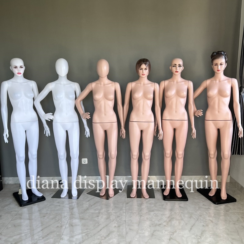 PATUNG MANEKIN BAJU FULLBODY WANITA DEWASA PLASTIK KOMPLIT DENGAN PLAT BESI ATAU PLAT PLASTIK