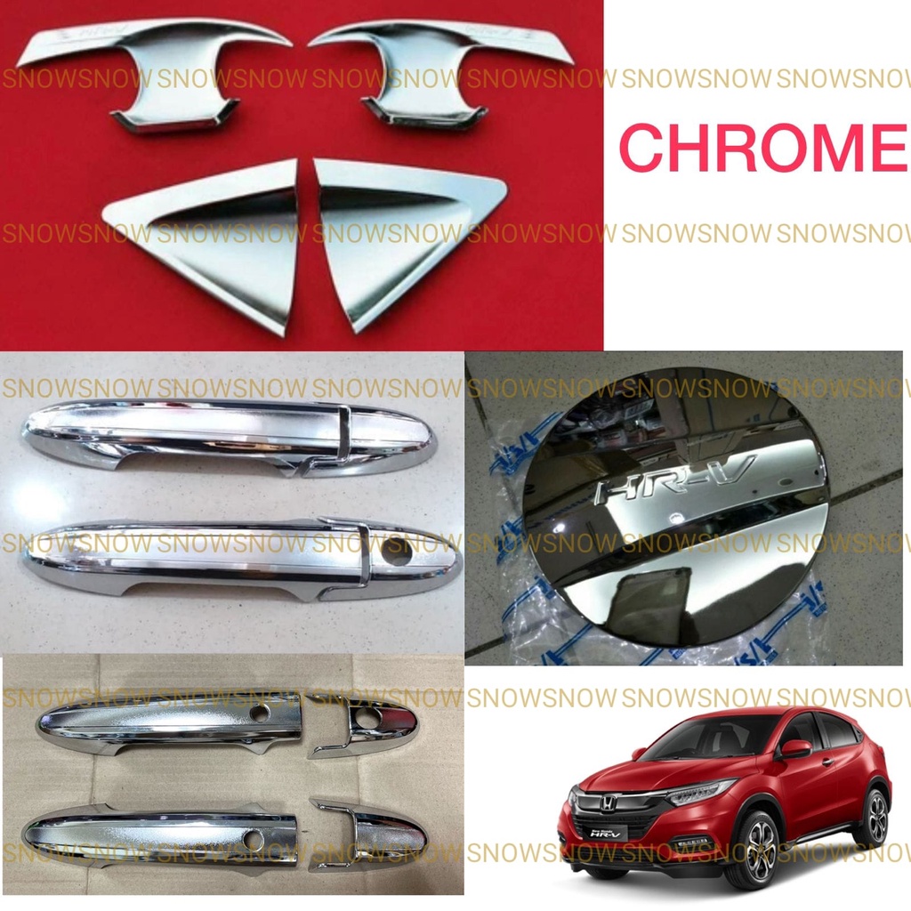 Paket Outer Handle Tank Cover Honda Hrv Hitam Doff Chrome