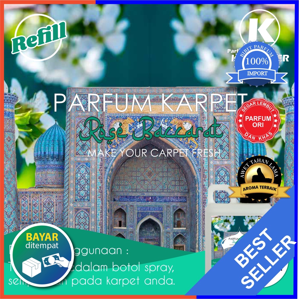 Parfum Karpet Aroma Rose Baccarat | Pewangi Karpet Wangi Tahan Lama | Ukuran 0.5 L | Bisa Cod | Terlaris