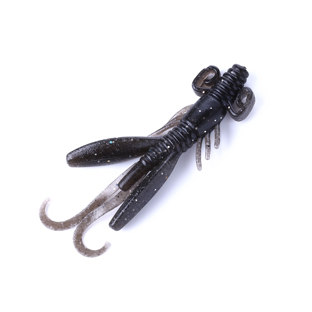 Hengjia 5pcs / Kantong Umpan Pancing Bentuk Udang Bahan Karet Plastik Lembut 12g 9cm Insect soft lures