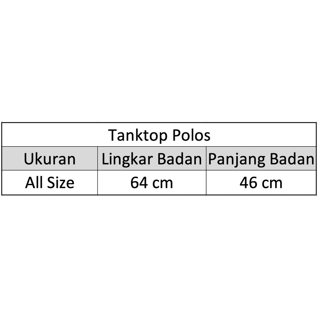 Singlet Stabilo  / Tanktop Anak Perempuan Polos