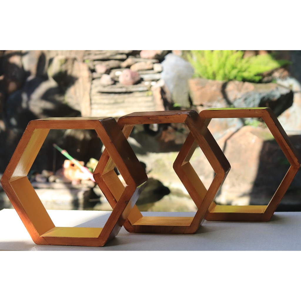 Walldecor Shabbychic Pajangan Hexagonal Rak Hexagonal Custom hexagonal kekinian Produsen Hexagonal