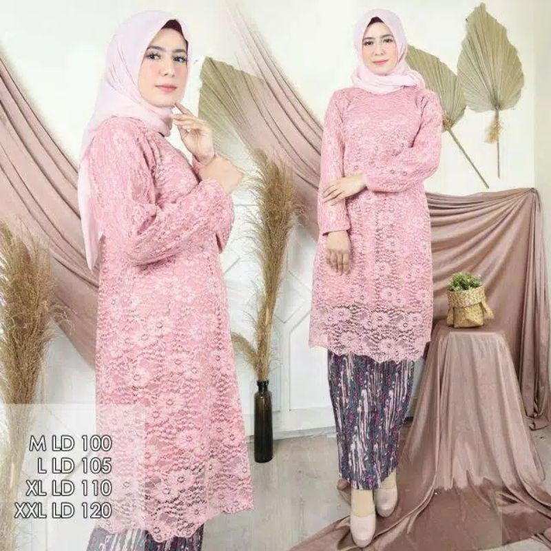 NEW REAL PICT SETELAN KEBAYA TUNIK BRUKAT/KEBAYA TUNIK PREMIUM/KEBAYA MODERN/