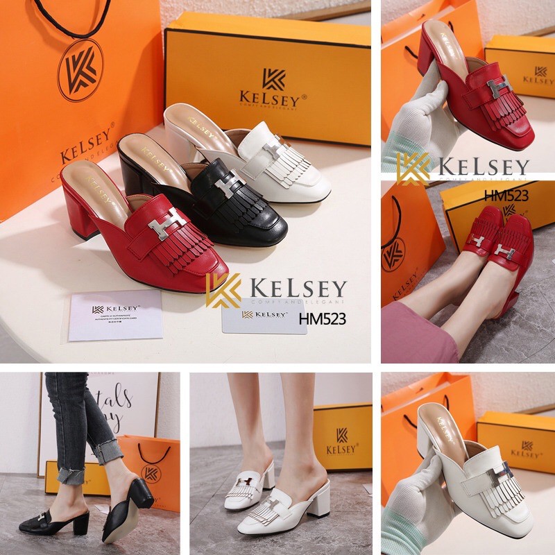 Kelsey Sepatu Heels Wanita HM523 Sepatu Hak Tahu 7,5cm Heels Tinggi Bahan Kulit