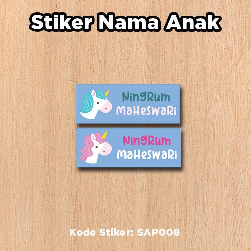 

Stiker Label Nama Anak Waterproof Green Horse