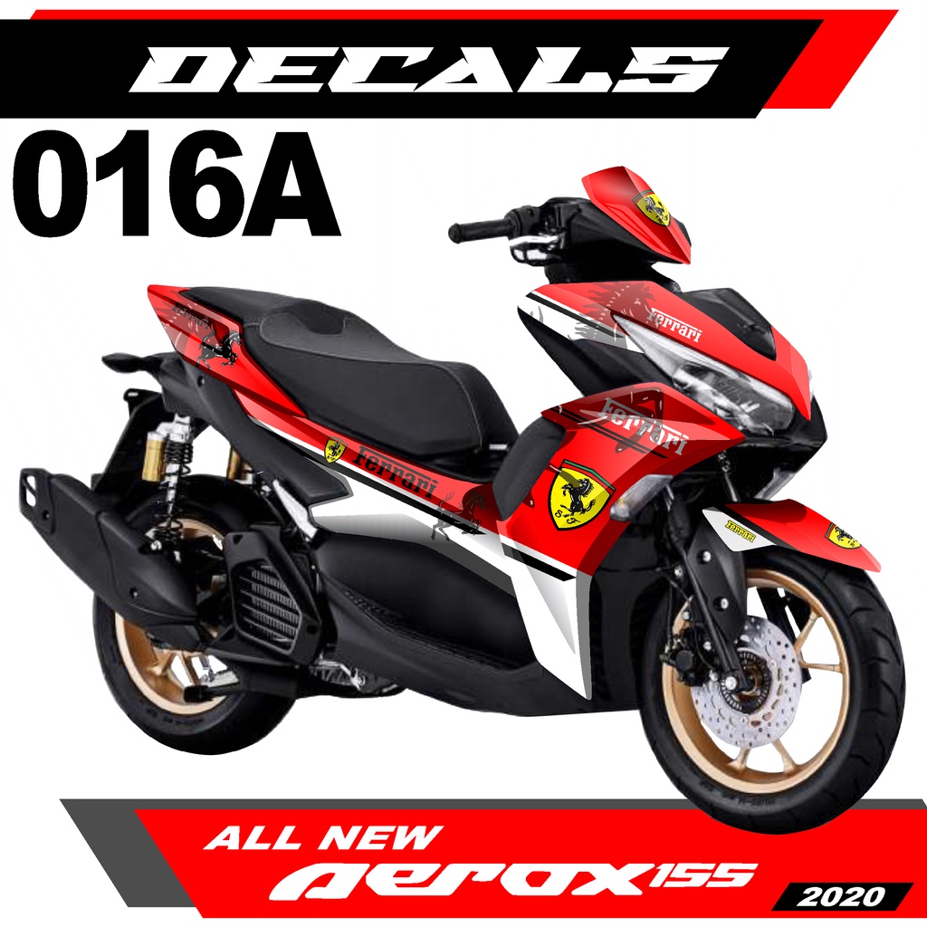 Decal Sticker-Dekal Stiker Fullbody All New AEROX 155 Connected 2020 Design FERRARI style - 016