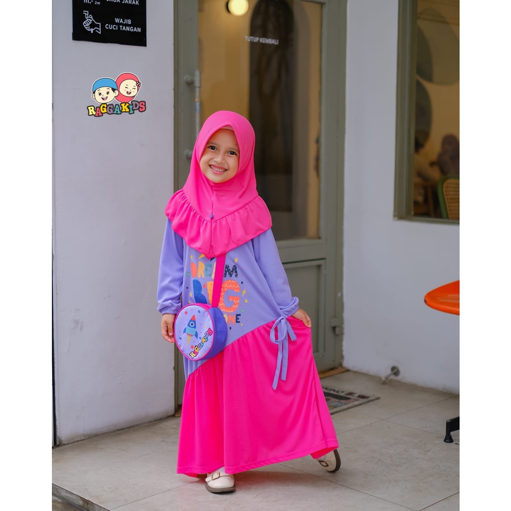 gratis tas baju muslim anak Raggakids Gamis anak premium RG56 free tas