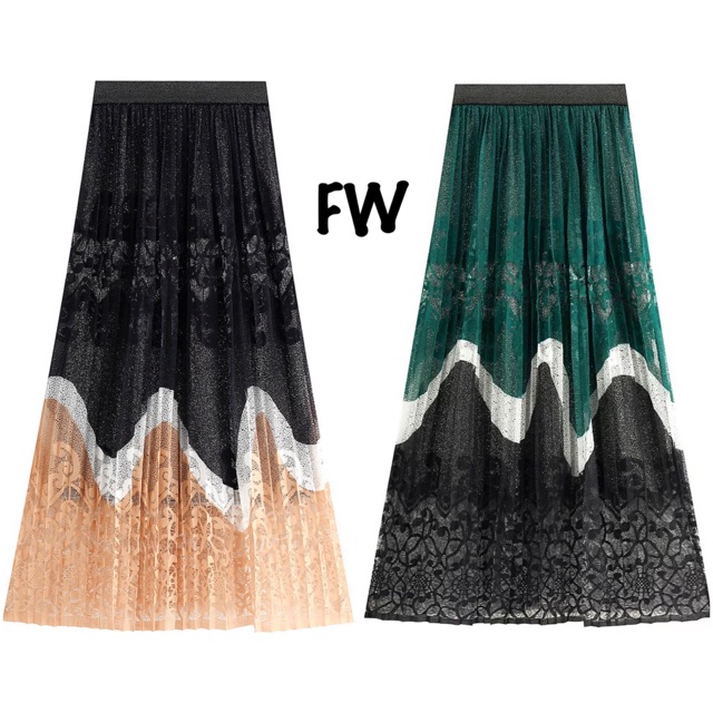 FW R153AX Rok Gradasi Gelombang Import Premium | Rok Plisket premium