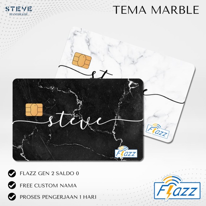 Flazz / Emoney FG2006 Custom Foto Tulisan Nama Emboss Tema Marble