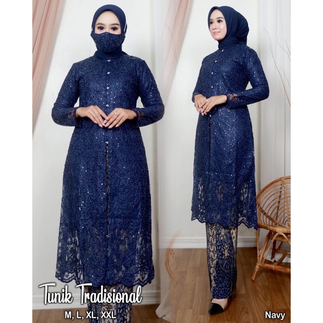 Permata Olshop / Kebaya Tunik Tradisional AD / Tunik Kebaya / Baju Lamaran Modern / Kebaya Busui