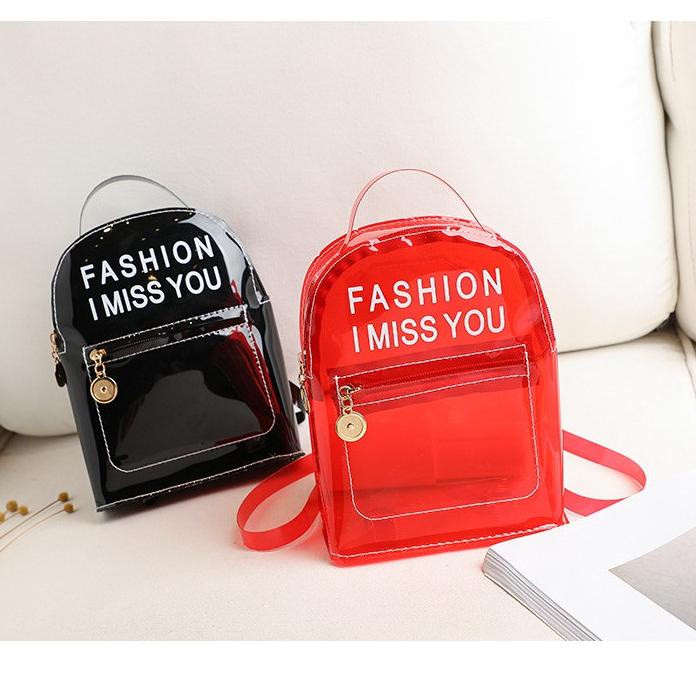 [PRODUK DC8H7] Tas Ransel Mini Wanita Import Jelly Kecil Transparan Backpack Lomenia TAS039 C9E