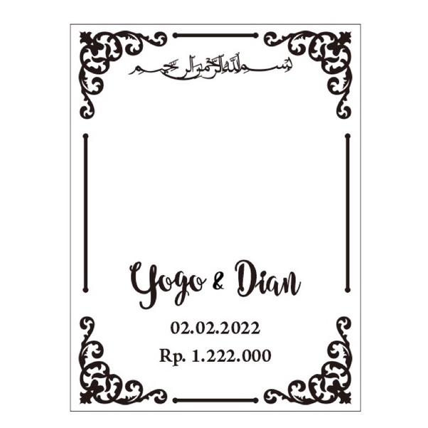 DEKORASI MAHAR | AKRILIK GOLD MIRROR