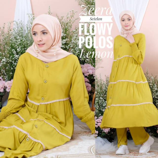 DASTER ARAB ZEERA SETELAN FLOWY POLOS BY ZEERA ORI
