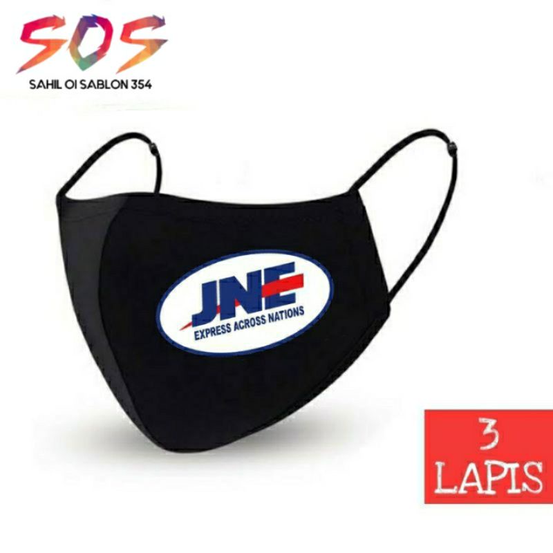Masker kain JNE EXPRESS kain 3 lapis/ply Earloop