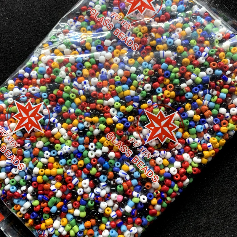 450g Manik-Manik Kaca Czech Warna-Warni Ukuran 2mm / 3mm