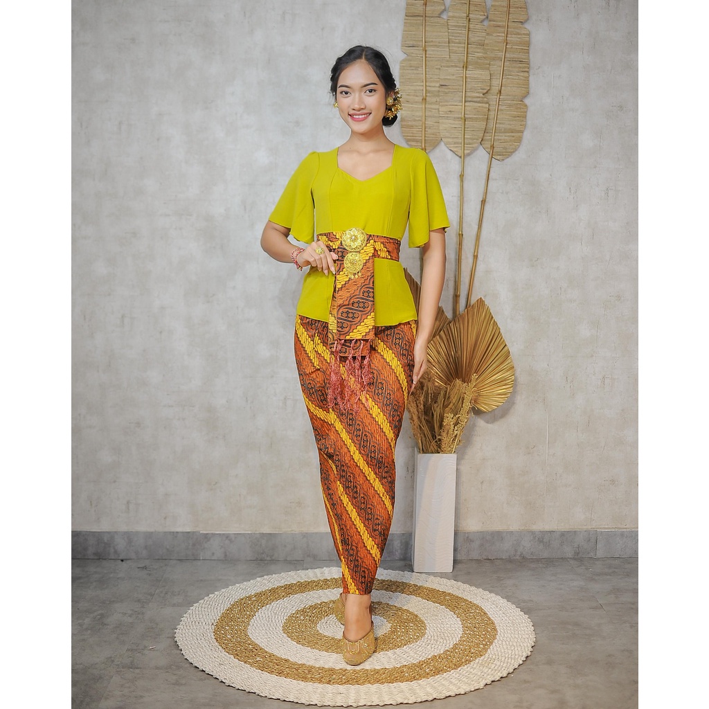 (kode 5) ONE SET KEBAYA JADI AIR FLOW RUMBAI+KAMEN PLISKET+SELENDANG-4