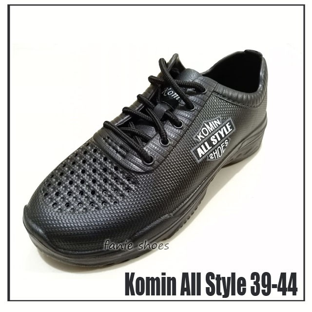 Komin All Style 39-44 /Sepatu PVC Laki Hitam / Sepatu Kerja Pria / Sepatu Karet Pria / Sneakers Pria