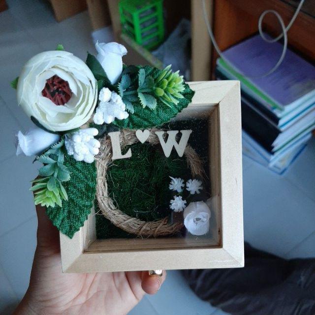 Kotak Cincin Kayu Segi 4 Gold | Ring Box Wedding Engagement