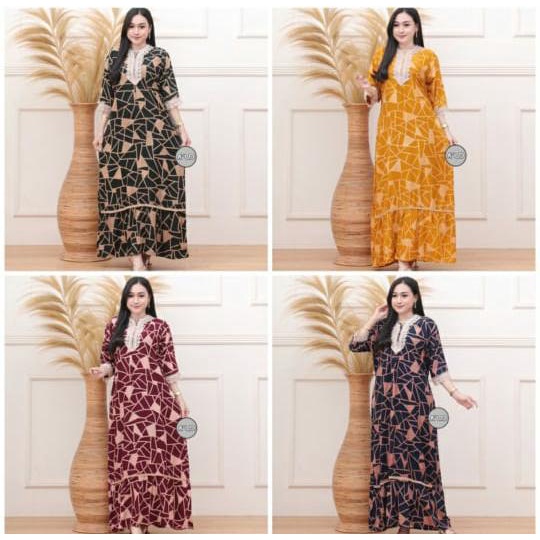 Gamis arab renda Zeema serut rayon Super Busui friendly