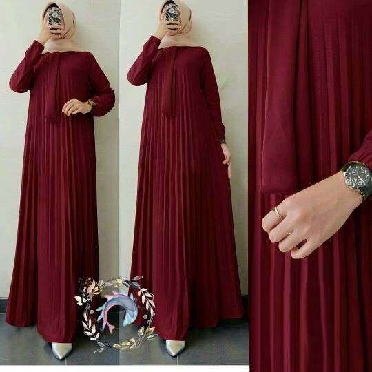 Gamis Plisket Paulina Jumbo / Baju Muslim Dewasa Jumbo