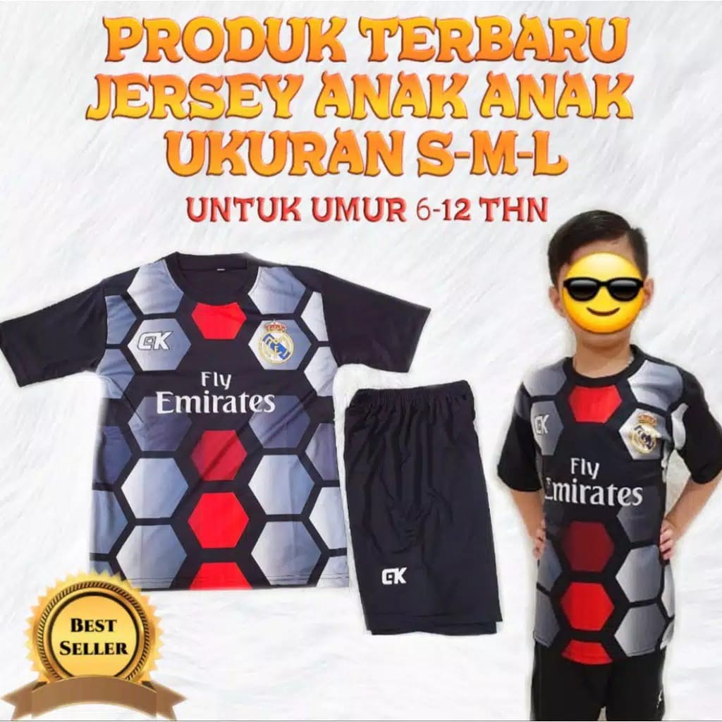 liesport5 SETELAN BAJU BOLA ANAK SETELAN JERSEY ANAK SML