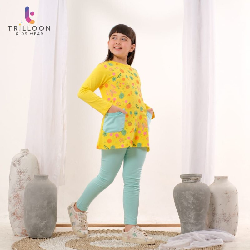 Afsheenastore TRILLOON - FLORA TUNIK SET | ready size 2 4 8 10 Th