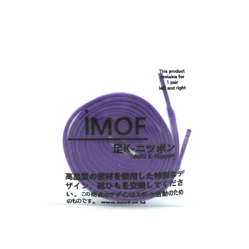 Tali Sepatu IMOF Classic Purple - White Tulisan Premium Quality