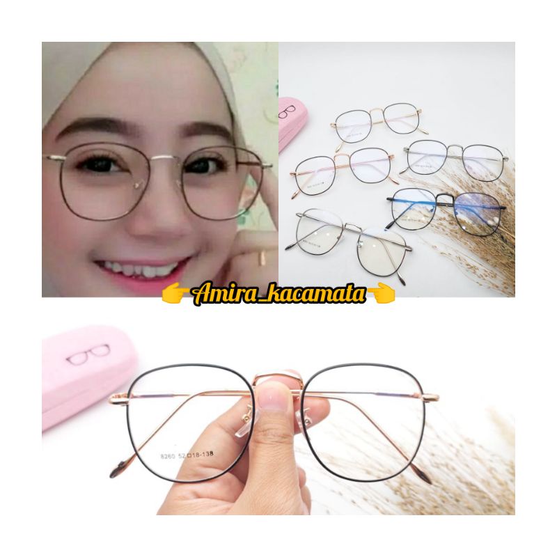 Kacamata Wanita trendy bulet frame 8260 Kacamata antiradiasi kacamata potocromic kacamata min/cyl