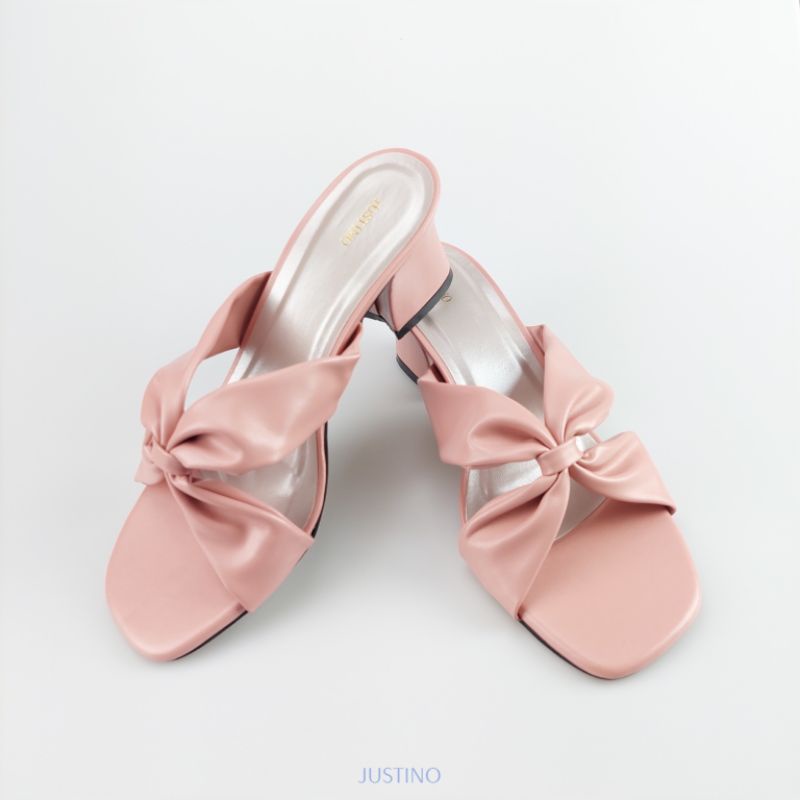 Sandal Hak Tahu JUSTINO HTB02 Series Heels Wanita 5cm-salmon (salem)