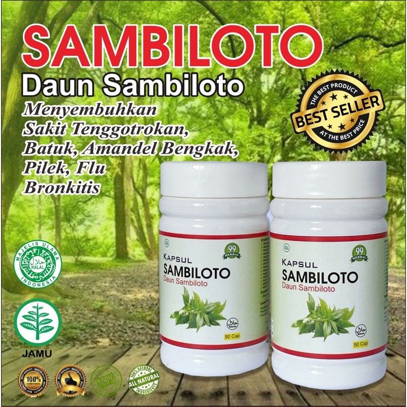 Kapsul Sambiloto / Sambiroto 99 Herbal Original Green Chiretta Penyakit Paru Radang Mengobati Amandel dan Membantu Memelihara Daya Tahan Tubuh