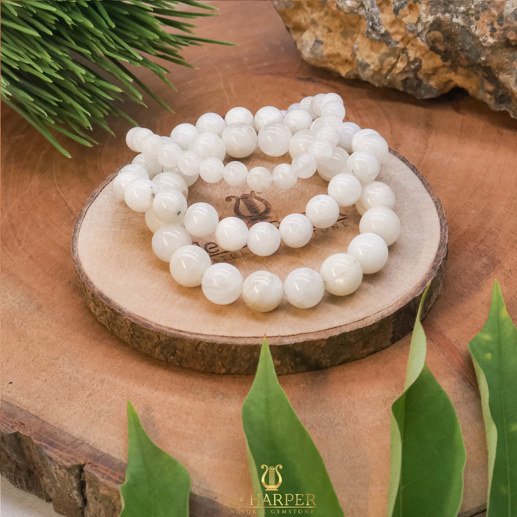 Gelang Batu Simply Full Rainbow Moonstone