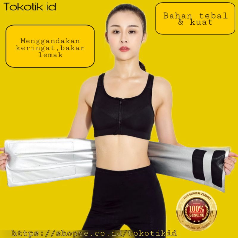 Korset silver Solania sweat belt pembakar lemak pria wanita