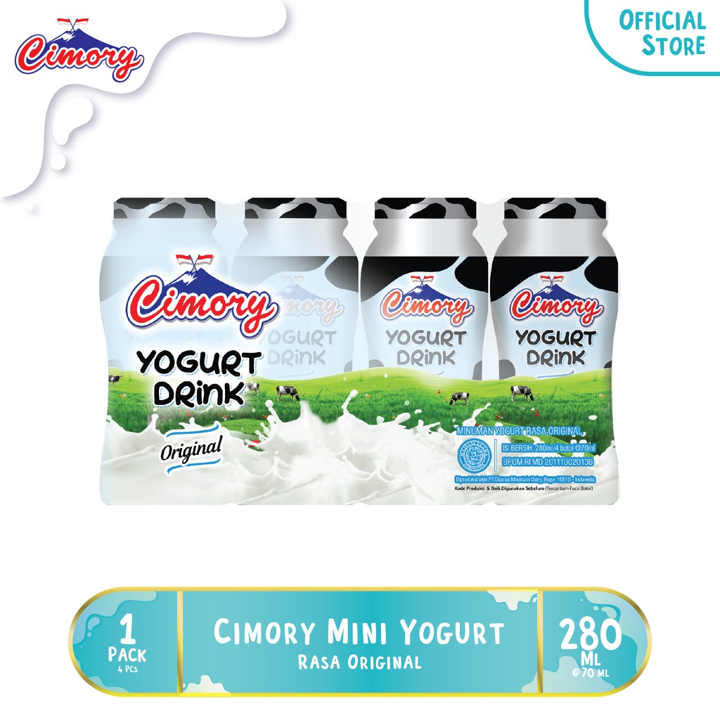 4 Pcs Cimory Yogurt Drink Mini Plain 70 ml Shopee Indonesia