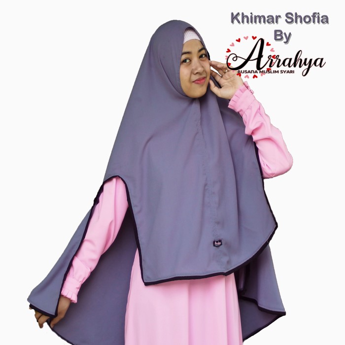 Jilbab Khimar, Jilbab Kimar Khimar syari jilbab anak syari belah original hijabarrahya - Hitam Murah