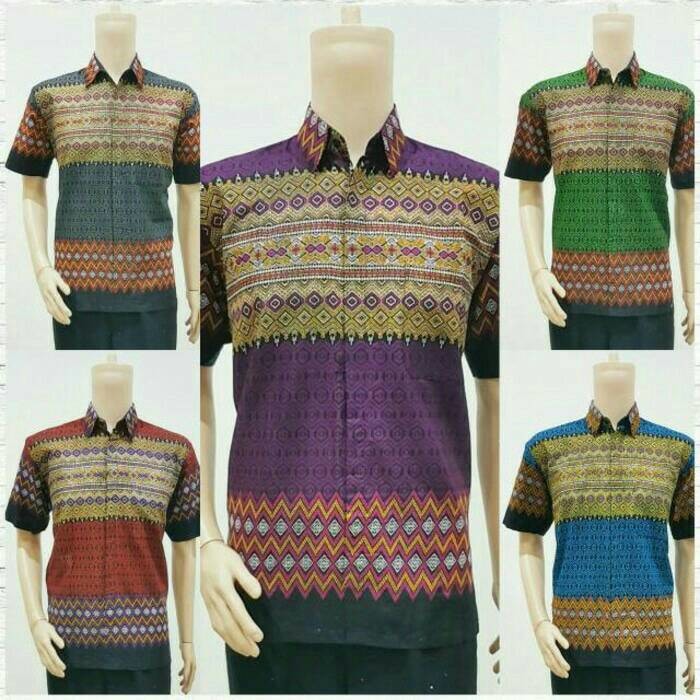 Nizzami  kemeja batik songket hem cowok