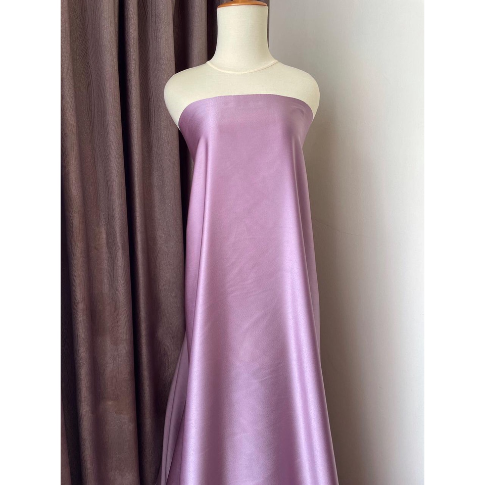 Kain Satin Maxmara Premium Meteran Warna Ungu Lilac