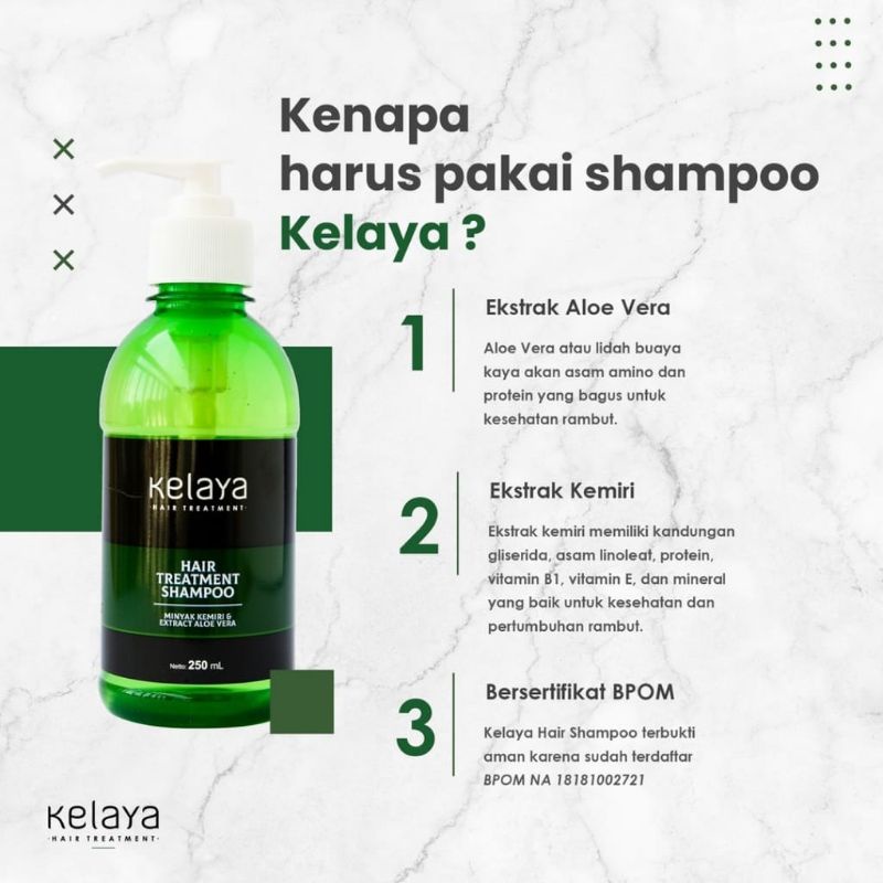 Shampo Kelaya Hair Treatment[Minyak Kemiri &amp; Extract ALOE VERA ~ Kelaya Shampoo Original 100%